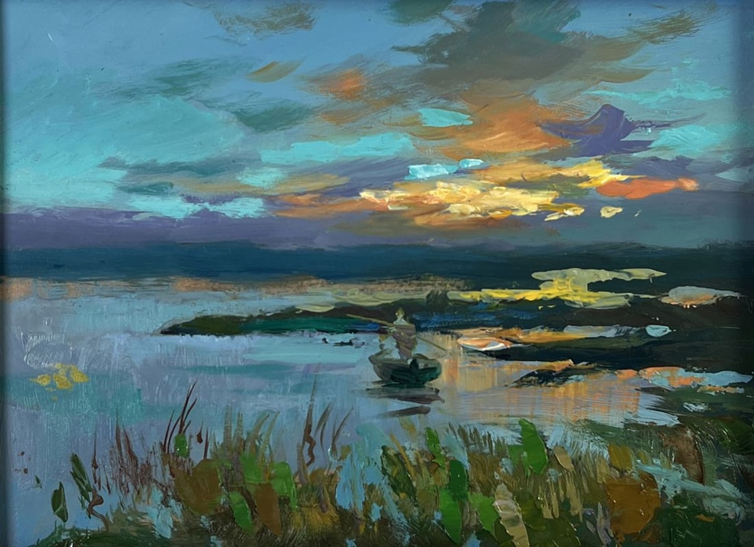 Oil painting Sunset Fishing Yuriy Suprunchuk - 5