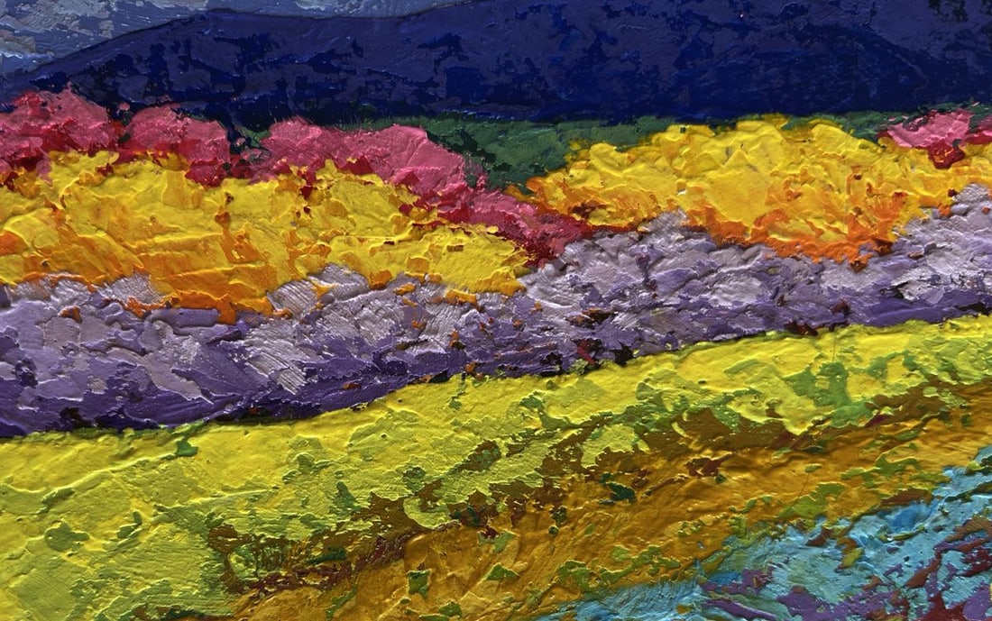 Oil painting Fiery sunset over the mountain V. Zadorozhnya - 7