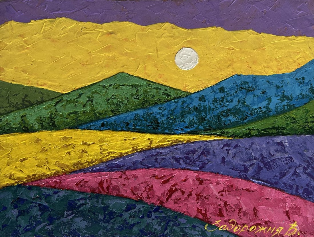 Oil painting Warm sunset evening V. Zadorozhnya - 4
