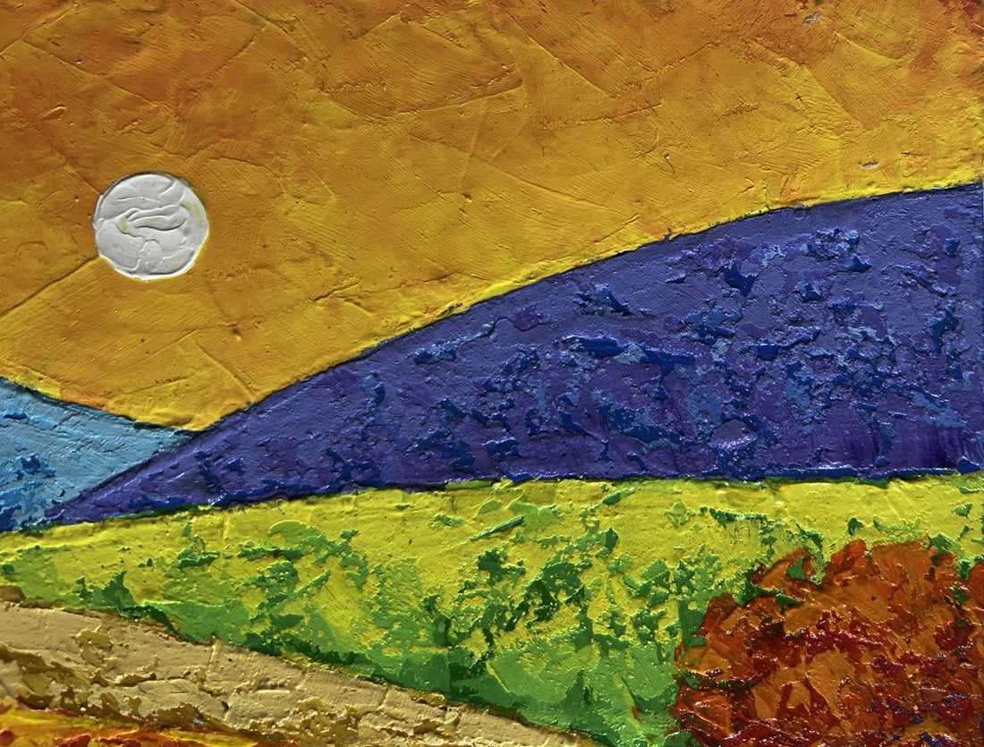 Oil painting Yellow rays of sunset V. Zadorozhnya - 5