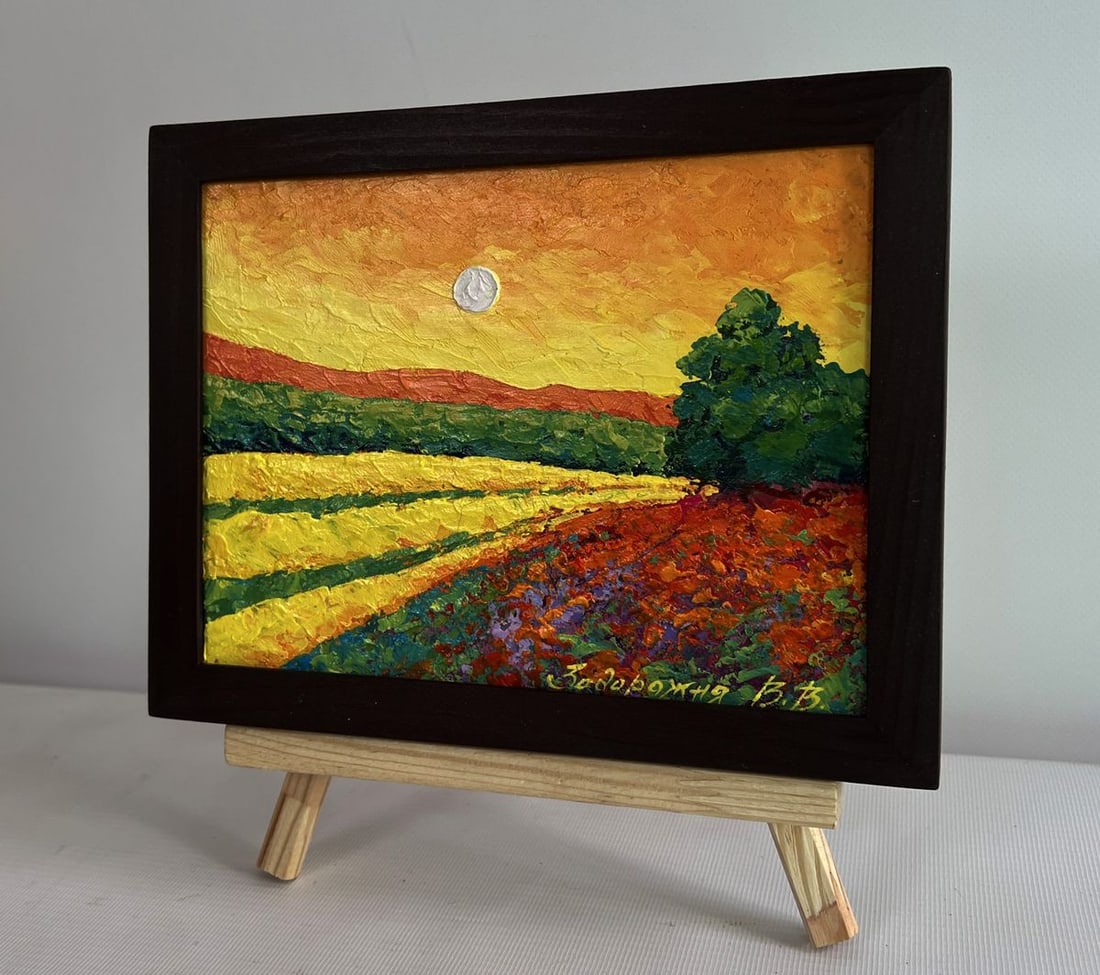 Oil painting Summer silence with sunset V. Zadorozhnya - 3