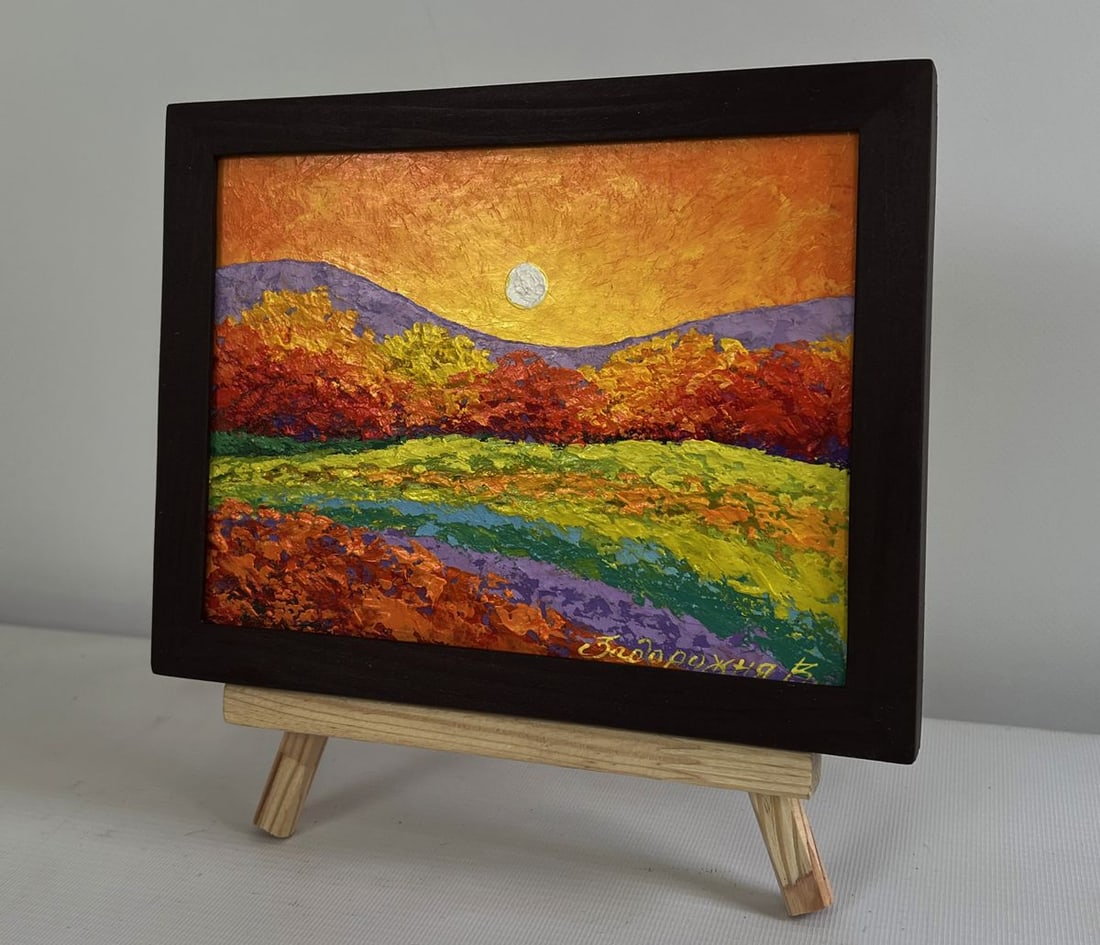 Oil painting Farewell light behind the mountains V. Zadorozhnya - 3