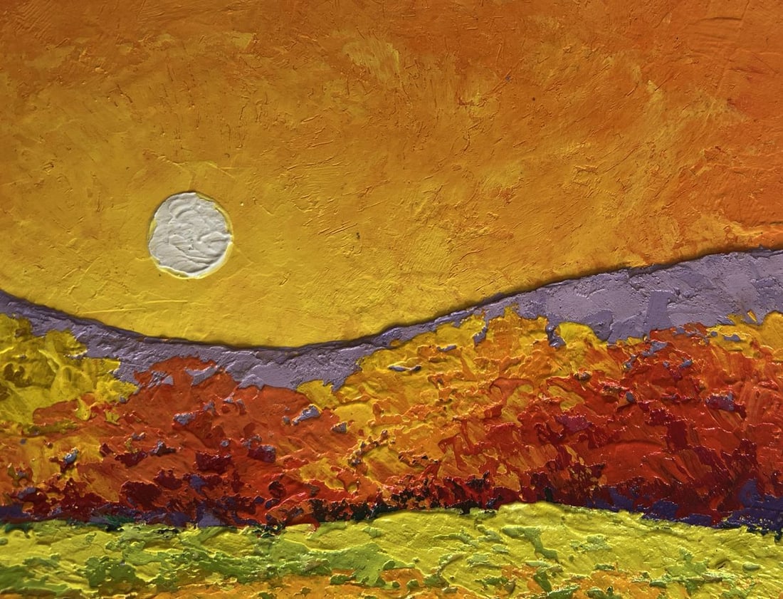 Oil painting Farewell light behind the mountains V. Zadorozhnya - 5