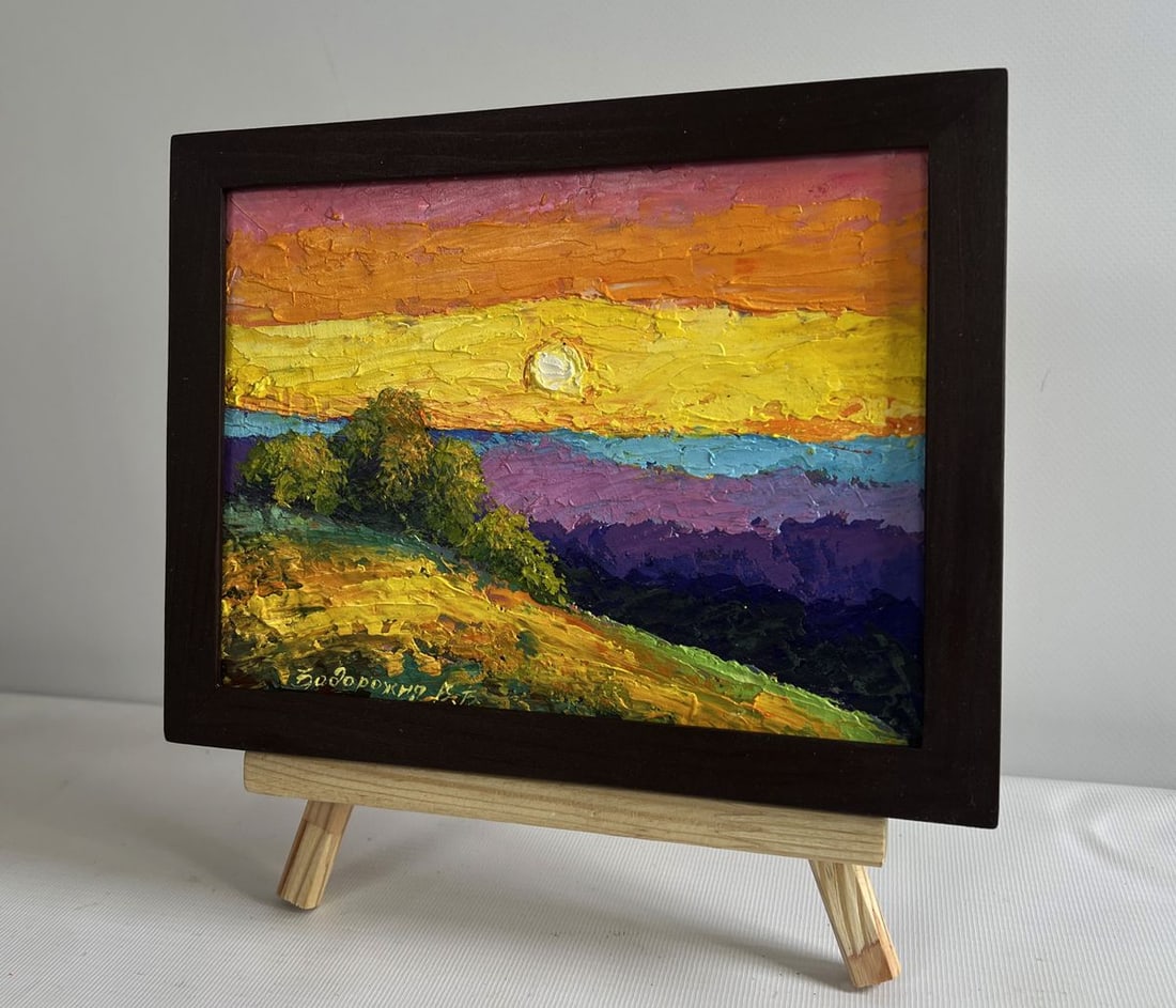 Oil painting Great view of the sunset V. Zadorozhnya - 3