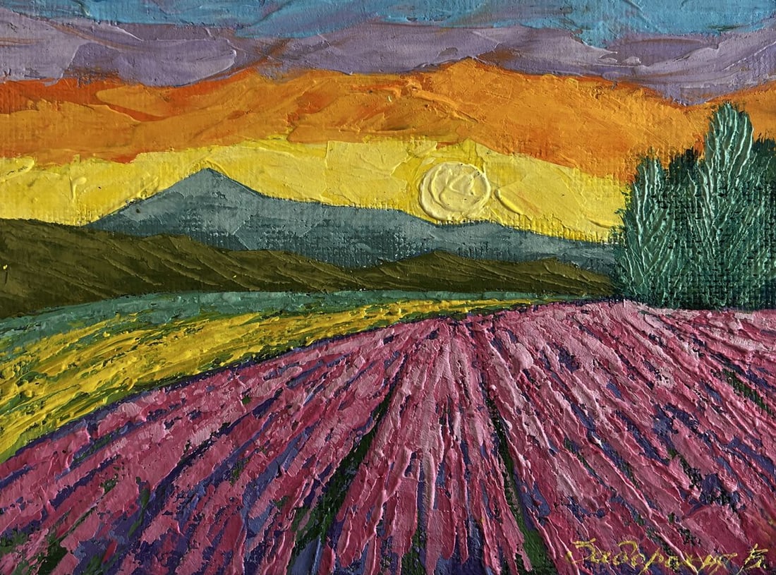 Oil painting Watching the shades of the sunset V. Zadorozhnya - 4