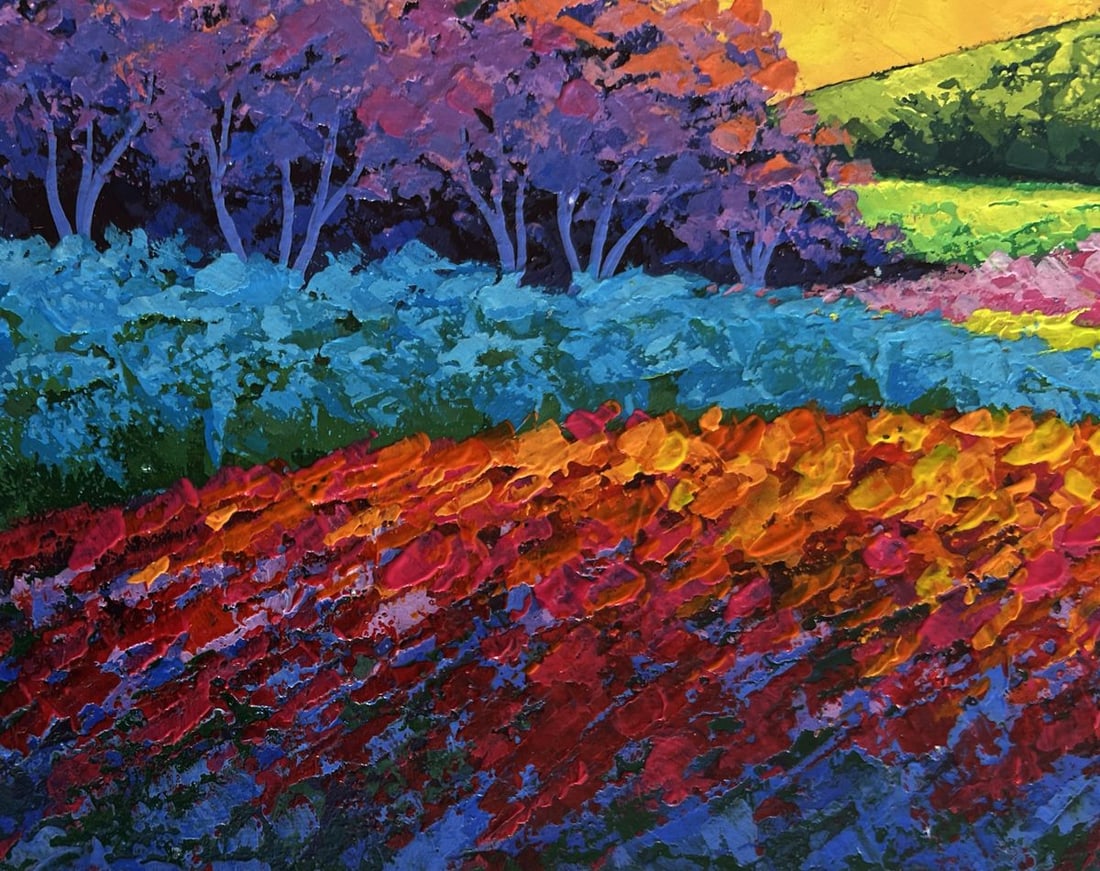 Oil painting Spring fields in the sunset light V. Zadorozhnya - 7