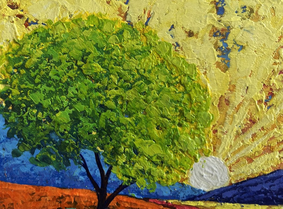 Oil painting In the field watching the sunset V. Zadorozhnya - 6