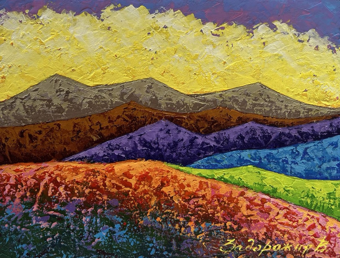 Oil painting Observing a natural phenomenon V. Zadorozhnya - 4