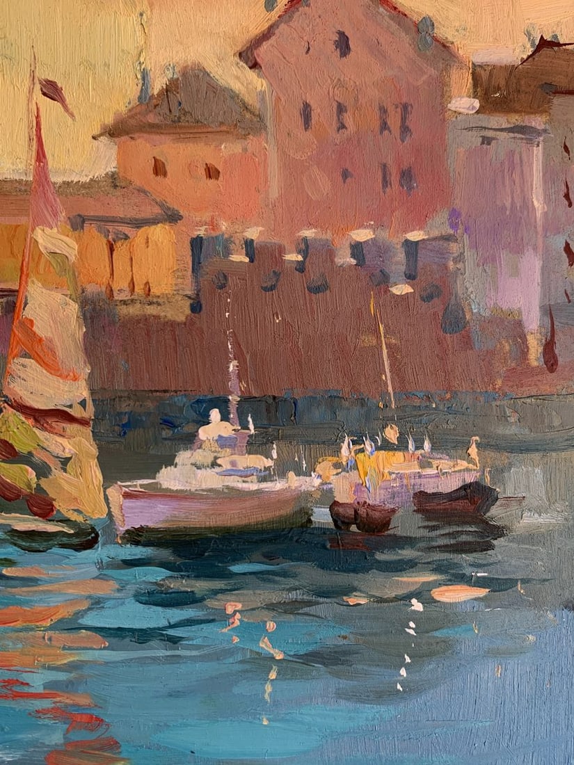 Oil painting Evening at the yacht club Yuriy Suprunchuk - 4