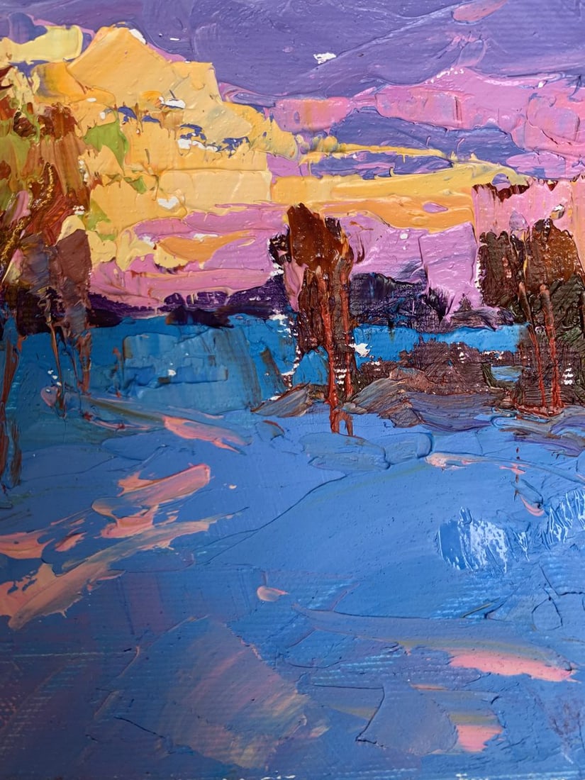 Oil painting In the evening in the cold Oksana Kalenyuk - 2