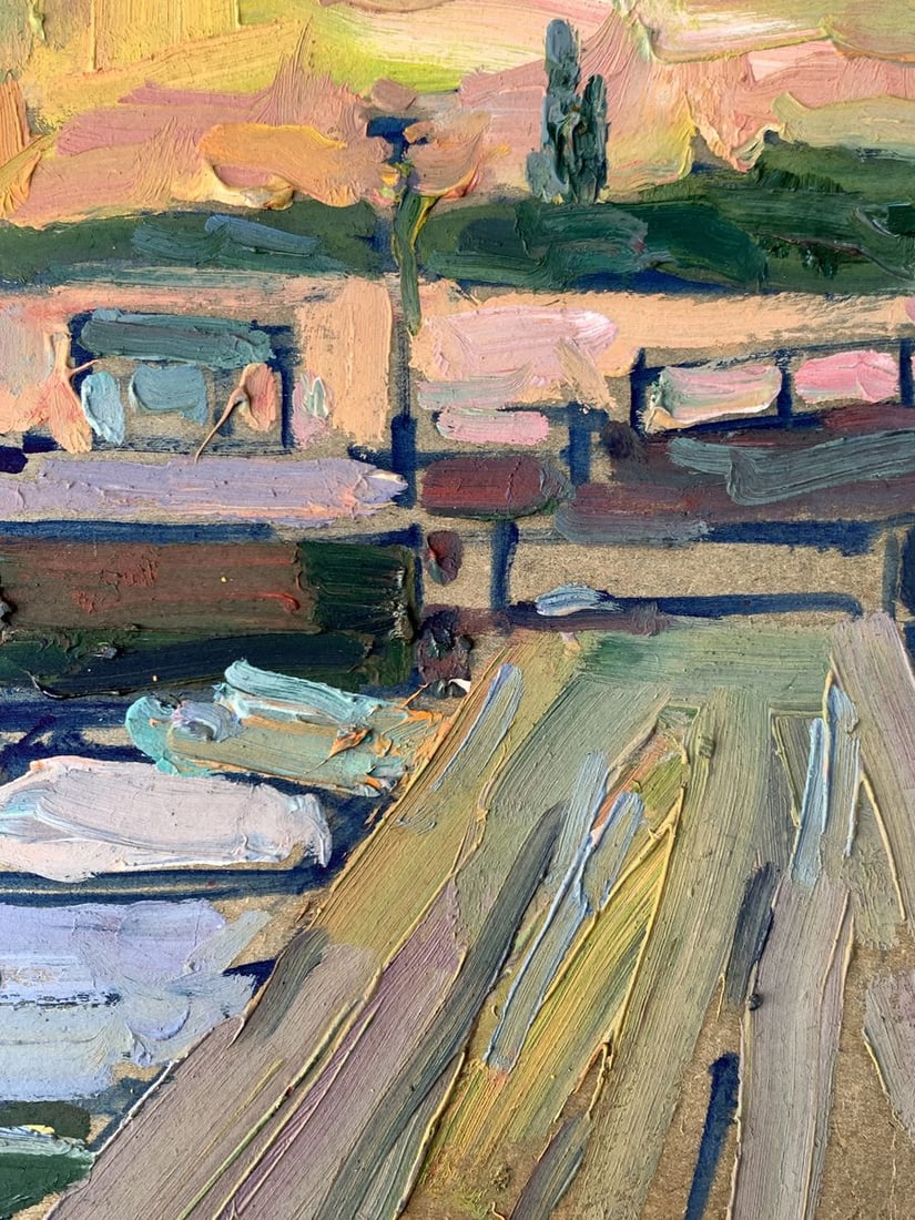 Oil painting Sunset on the pier Peter Tovpev - 2