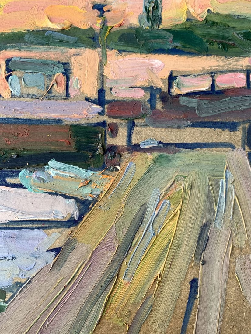 Oil painting Sunset on the pier Peter Tovpev - 3