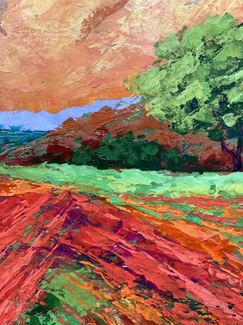 Oil painting Bright yellow sunset V. Zadorozhnya - 2