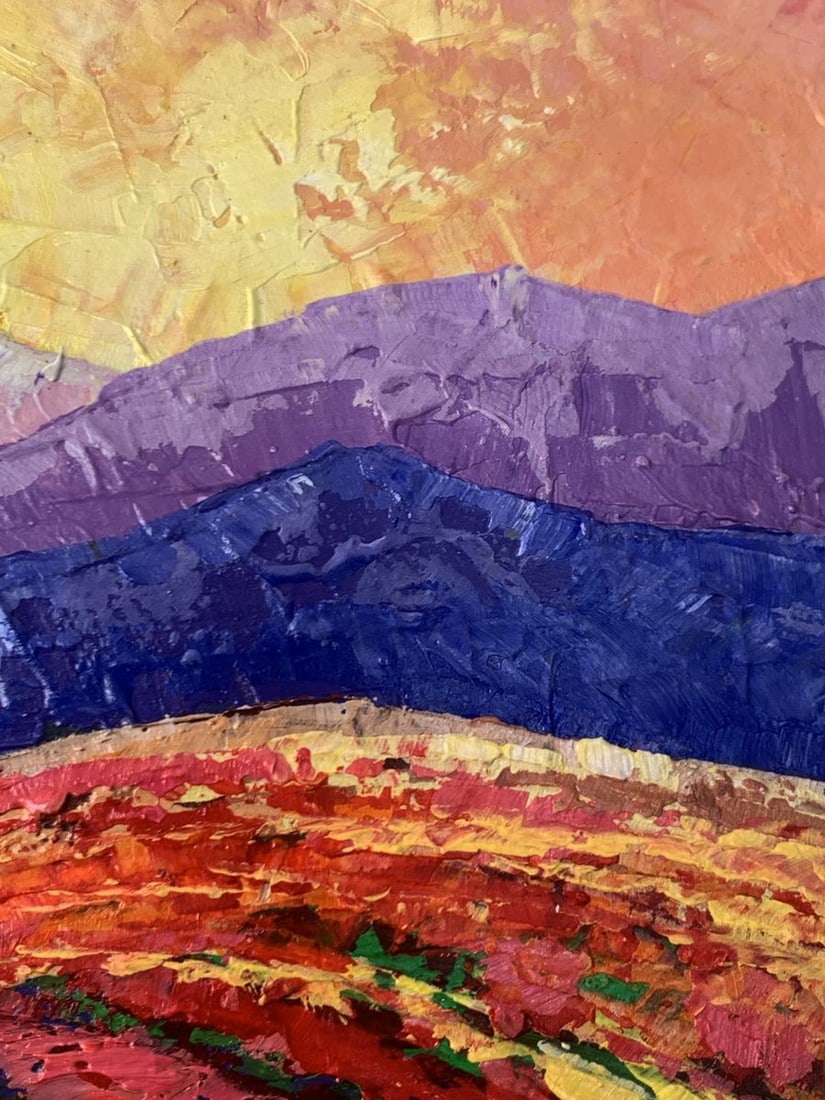 Oil painting Crimson sunset in the mountains V. Zadorozhnya - 2