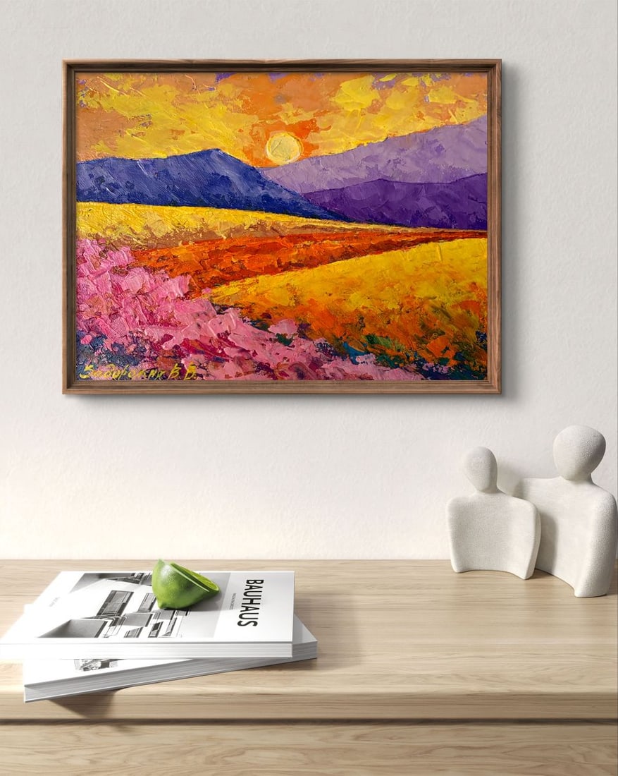 Oil painting Sun over the mountains V. Zadorozhnya - 7