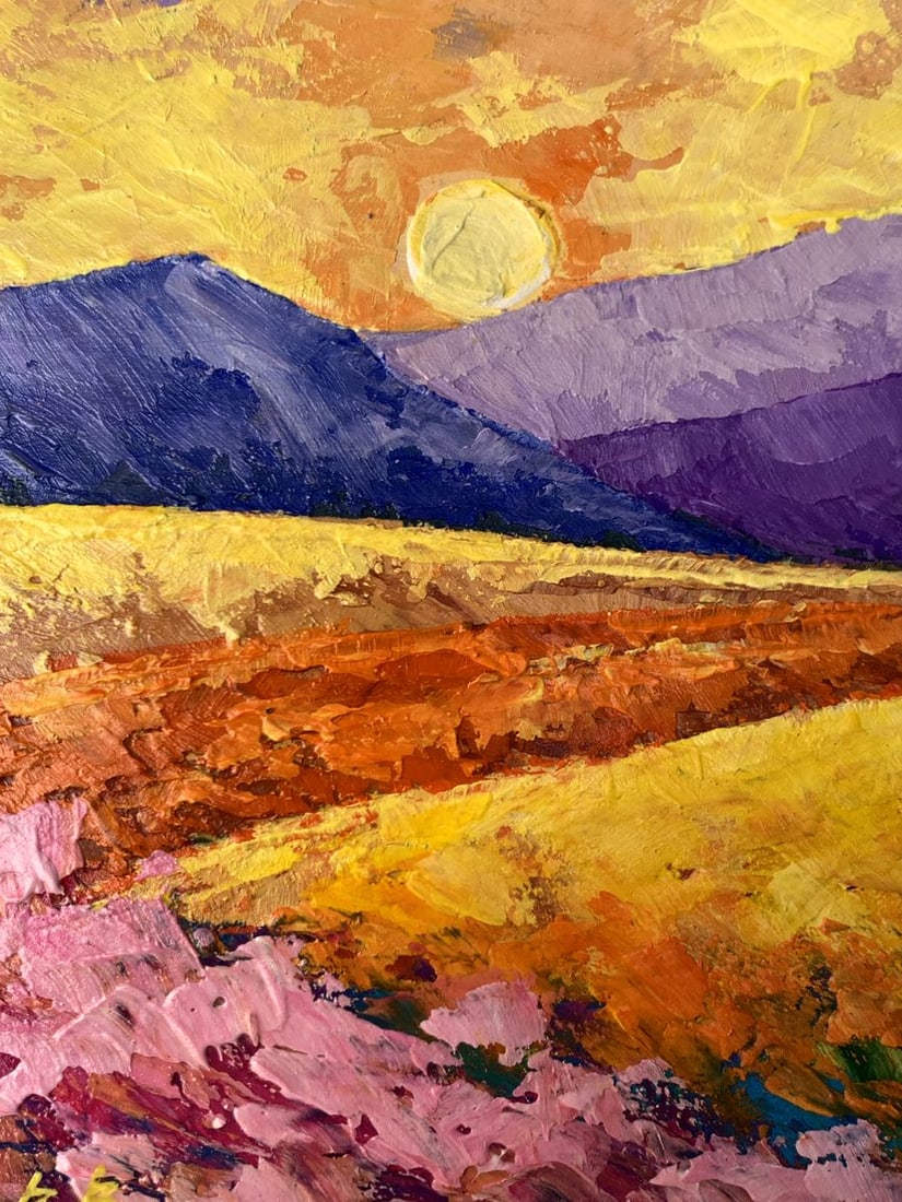 Oil painting Sun over the mountains V. Zadorozhnya - 9