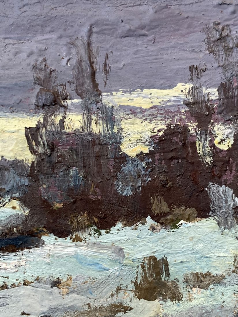 Oil painting Winter evening in nature Leonid Maistrenko - 9