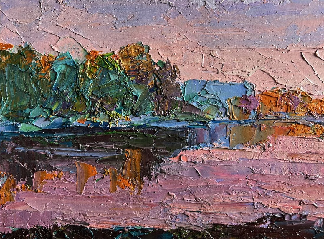 Oil painting Evening on the river Boris Serdyuk - 7