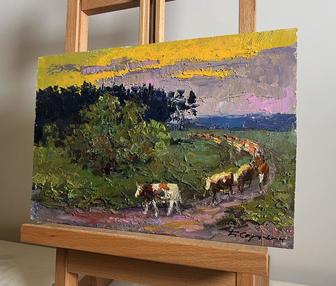 Oil painting The cows are going home Boris Serdyuk - 5