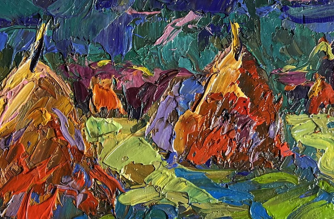 Oil painting Walking through the evening field Oksana Kalenyuk - 2