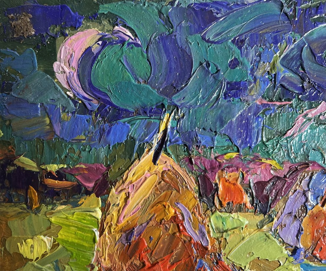 Oil painting Walking through the evening field Oksana Kalenyuk - 7