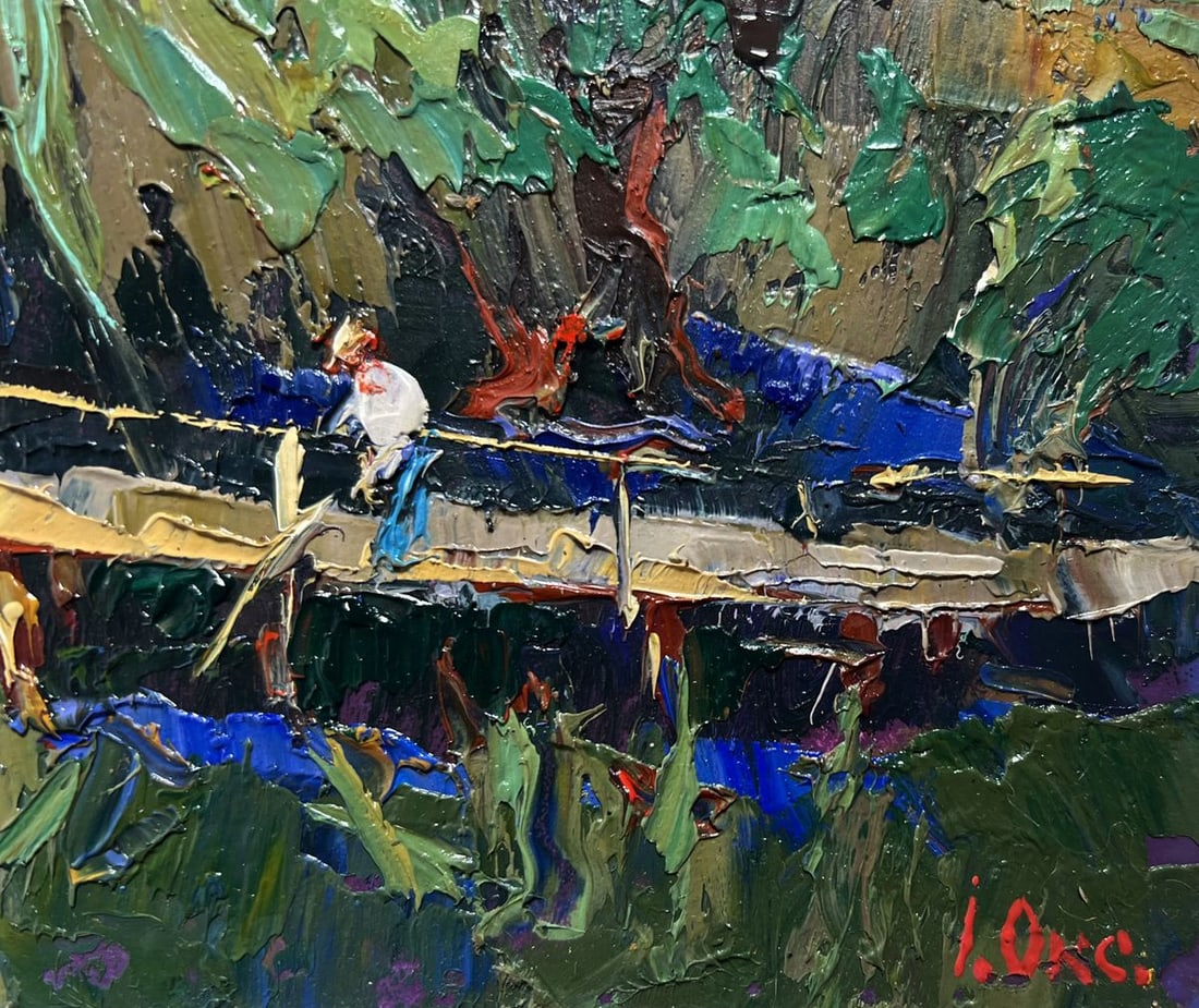 Oil painting At the night lake Oksana Kalenyuk - 3