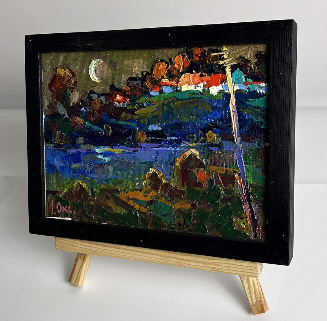 Oil painting Evening frost in the field Oksana Ivanyuk - 4