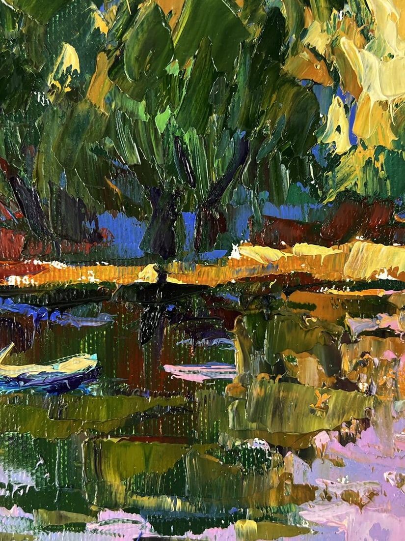 Oil painting Yellow sunset over the river Oleksiy Ivanyuk - 7