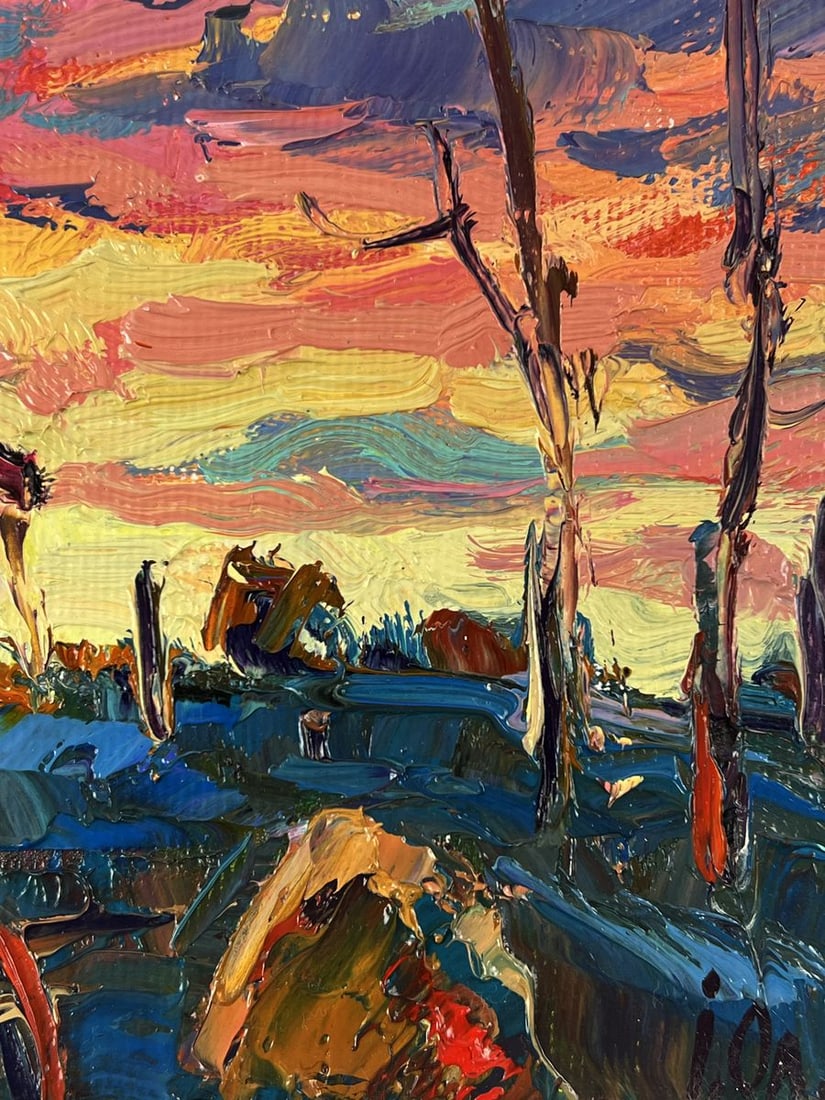 Oil painting Romantic sunset in the field Oleksiy Ivanyuk - 2