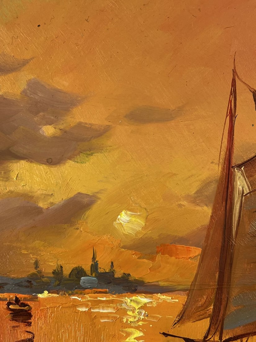 Oil painting Ships Sail to Sunset Yuriy Suprunchuk - 3