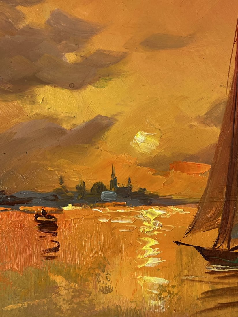 Oil painting Ships Sail to Sunset Yuriy Suprunchuk - 4