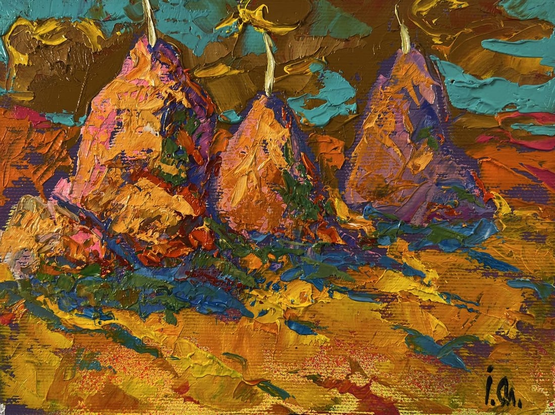 Oil painting Autumn evening fields Oleksiy Ivanyuk - 3
