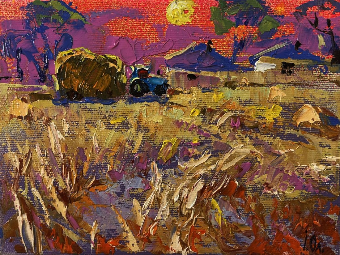 Oil painting Evening village Oleksiy Ivanyuk - 3