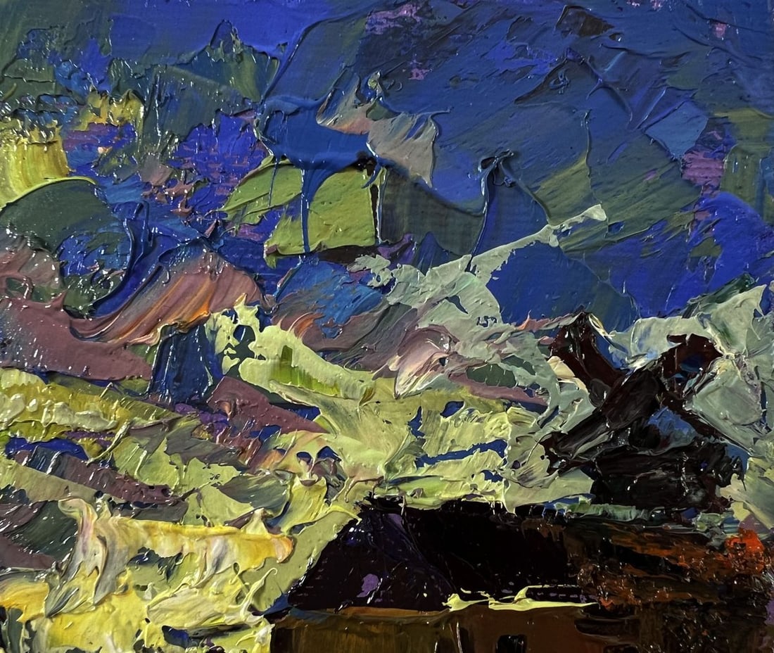 Oil painting Colorful sky of the village Oleksiy Ivanyuk - 4
