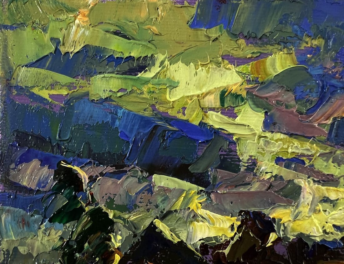 Oil painting Colorful sky of the village Oleksiy Ivanyuk - 7
