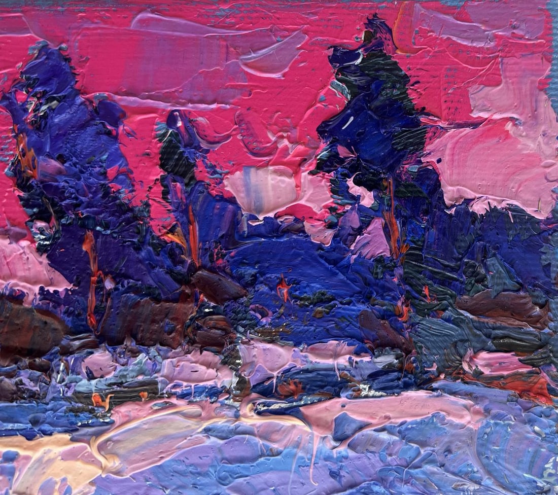 Oil painting Frosty winter evening Oksana Kalenyuk - 6
