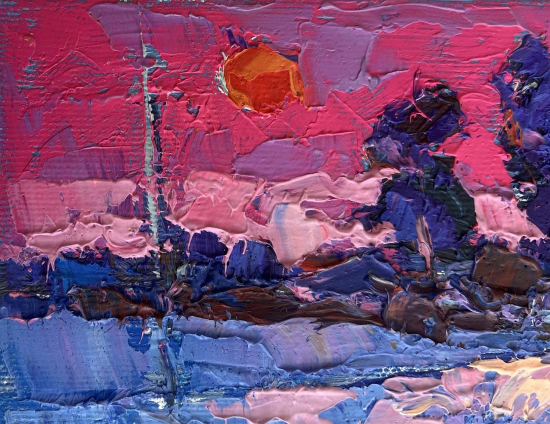 Oil painting Frosty winter evening Oksana Kalenyuk - 7