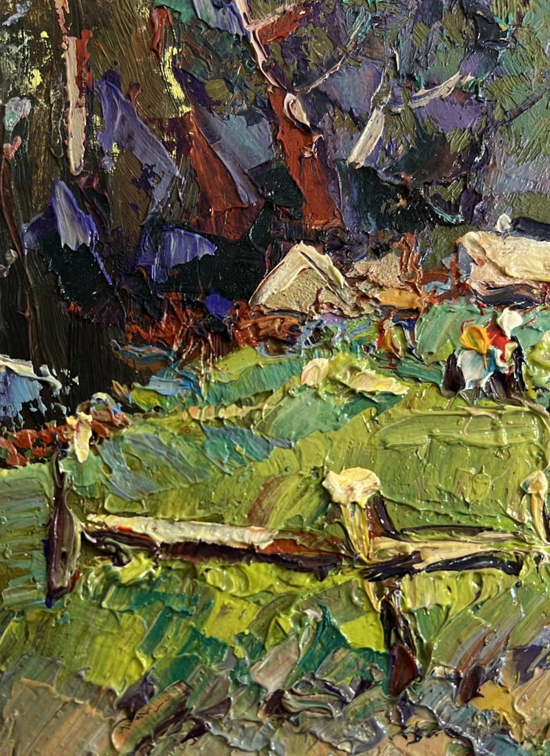 Oil painting Village near the forest Alex Kalenyuk - 7