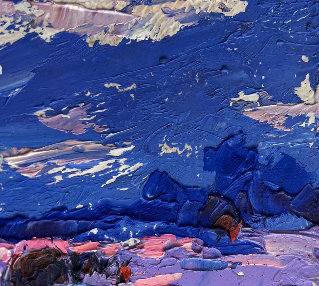 Oil painting Cold evening in the field Alex Kalenyuk - 5