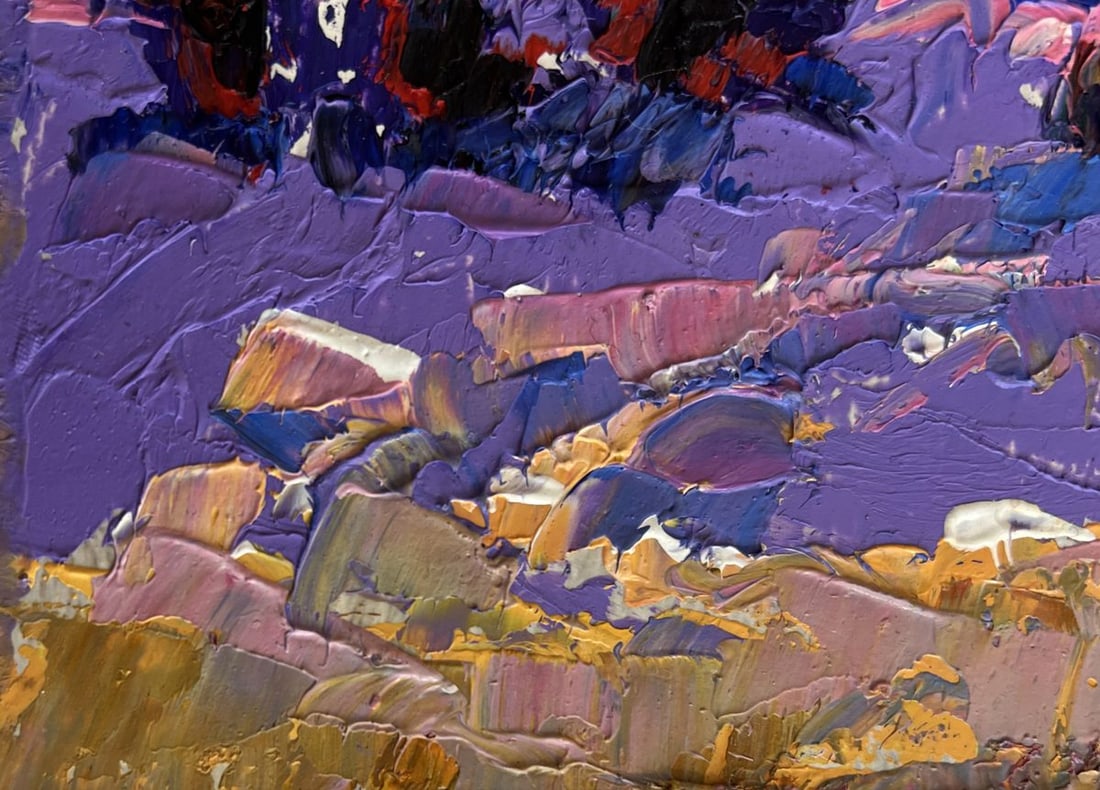 Oil painting Cold evening in the field Alex Kalenyuk - 7