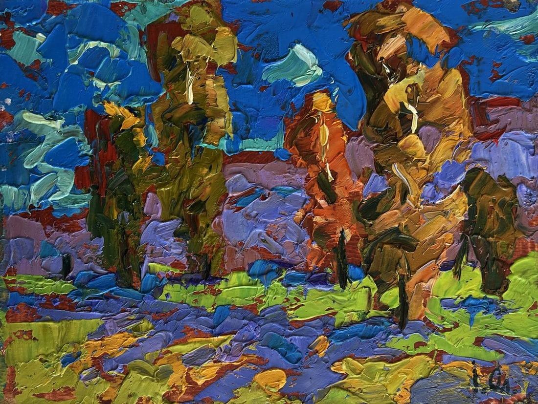 Oil painting The rustle of trees in the wind Alex Kalenyuk - 4