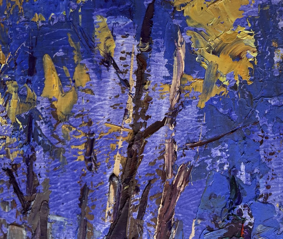 Oil painting Home on a winter evening Alex Kalenyuk - 5