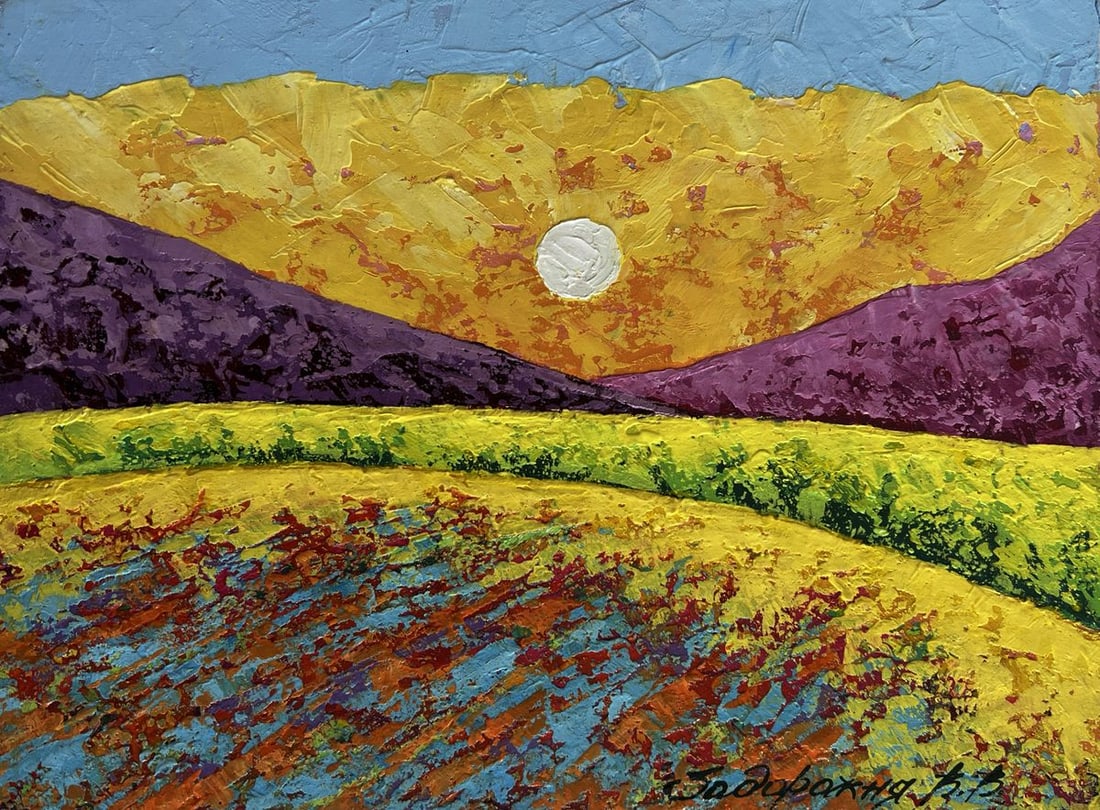 Oil painting Watching the sunset V. Zadorozhnya - 4