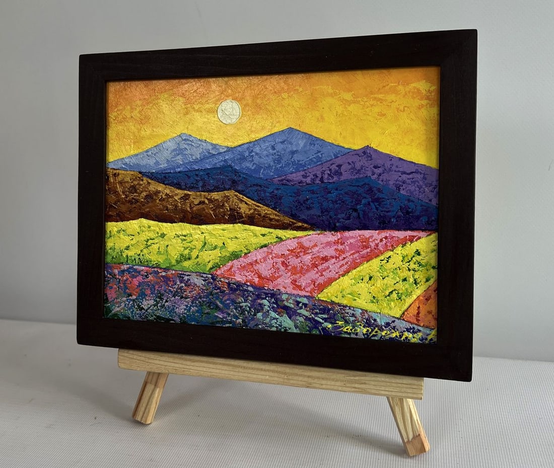Oil painting Climbing to the top of the mountain V. Zadorozhnya - 2