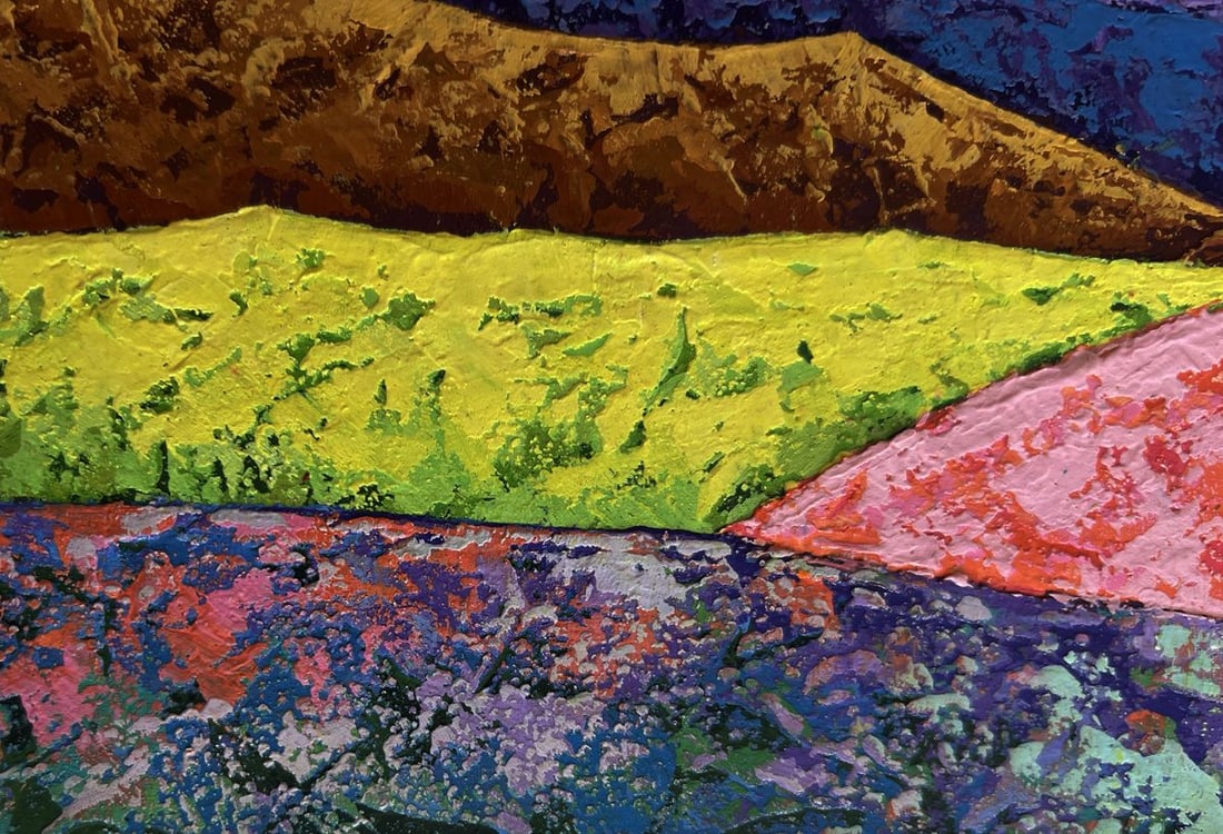 Oil painting Climbing to the top of the mountain V. Zadorozhnya - 3