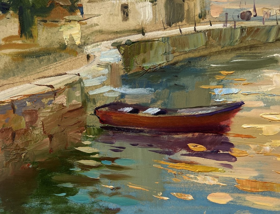 Oil painting Orange sunset in the sea Yuriy Suprunchuk - 3