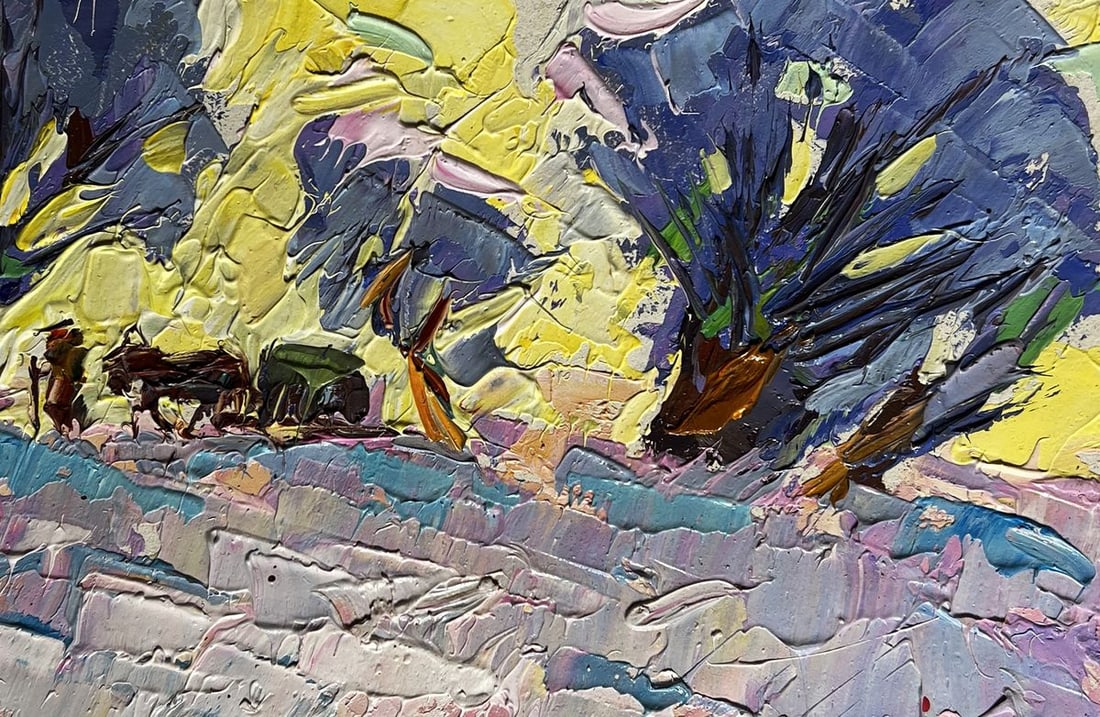 Oil painting Winter morning in the field Alex Kalenyuk - 2