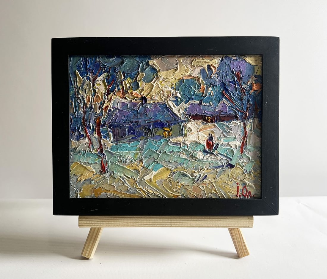Oil painting Evening on the edge of the village Alex Kalenyuk (1 of 10)