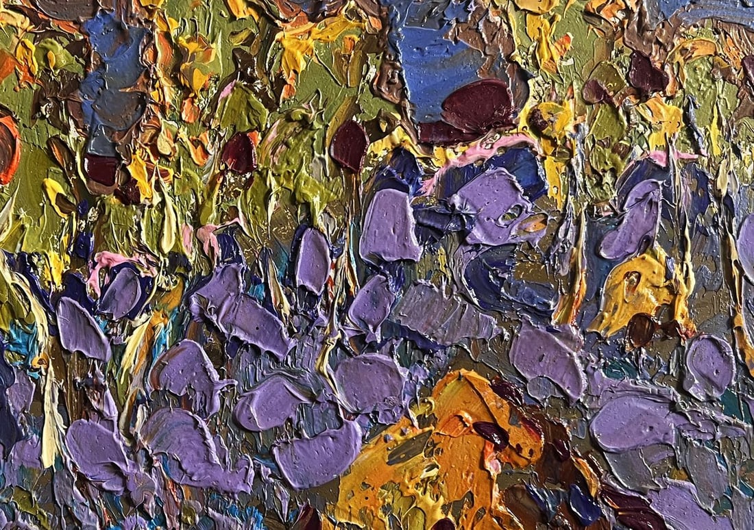 Oil painting Autumn frost in the field Alex Kalenyuk - 2