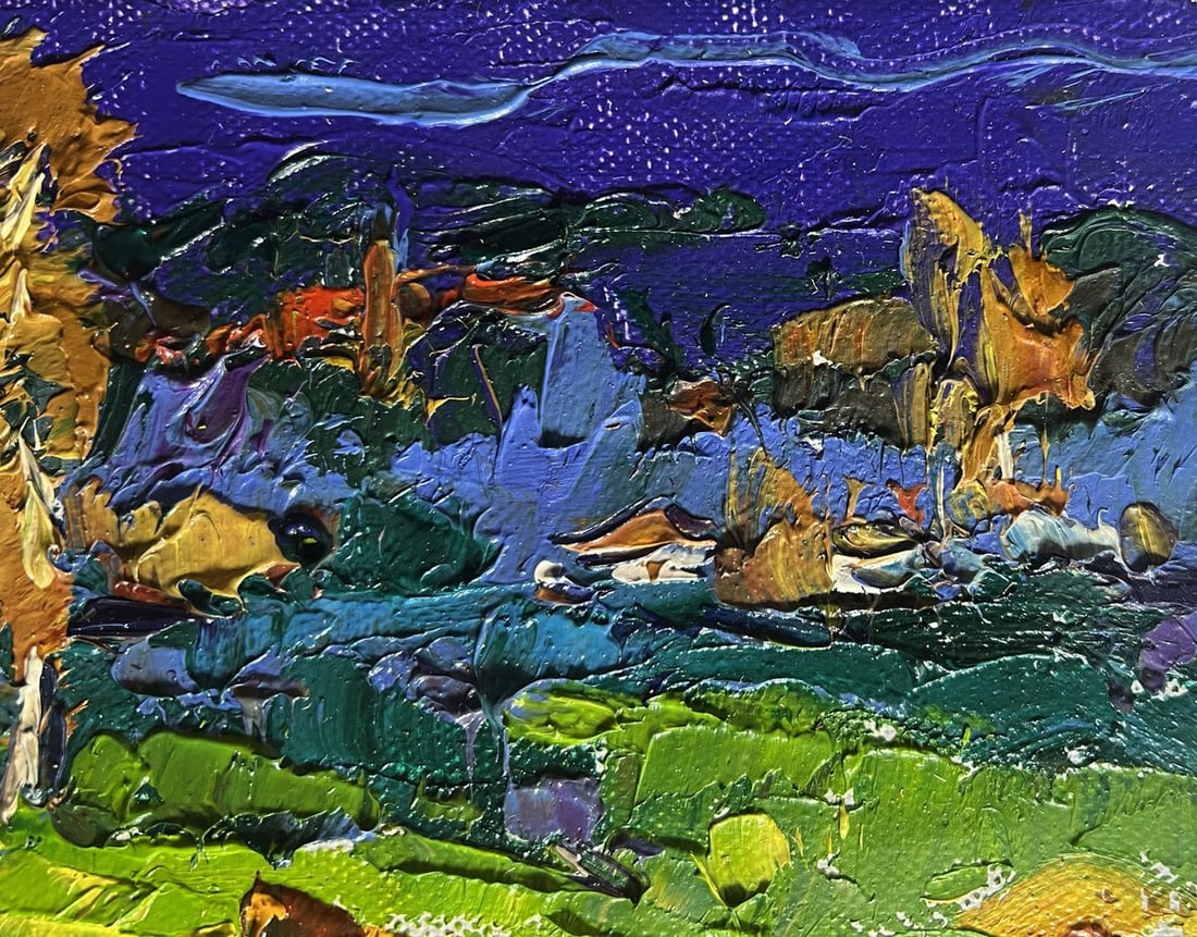 Oil painting Autumn night rain Alex Kalenyuk - 7